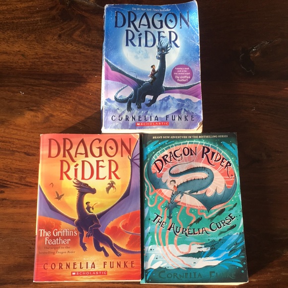 Cornelia Funke Paperback Books Dragon Rider (set of 3) Griffin Feather Aurelia - Picture 1 of 12
